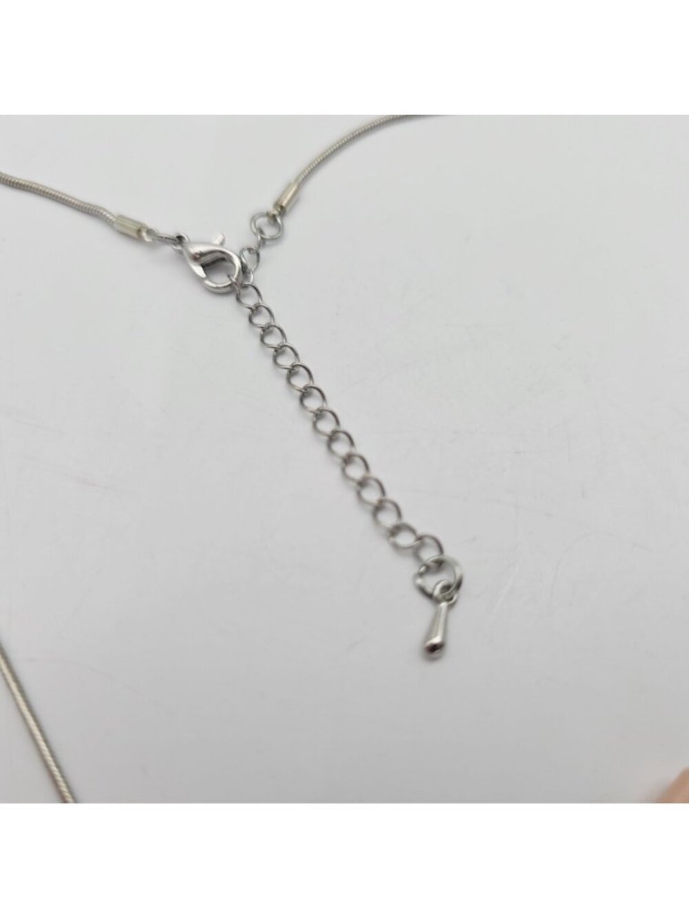 Rose Gold & Silver Tone Pendant Necklace With Rhinestone Accents Lobster Clasp - Picture 5 of 6